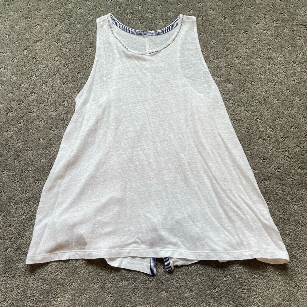 Vineyard Vines 100% Linen Tank Top White Size Medium